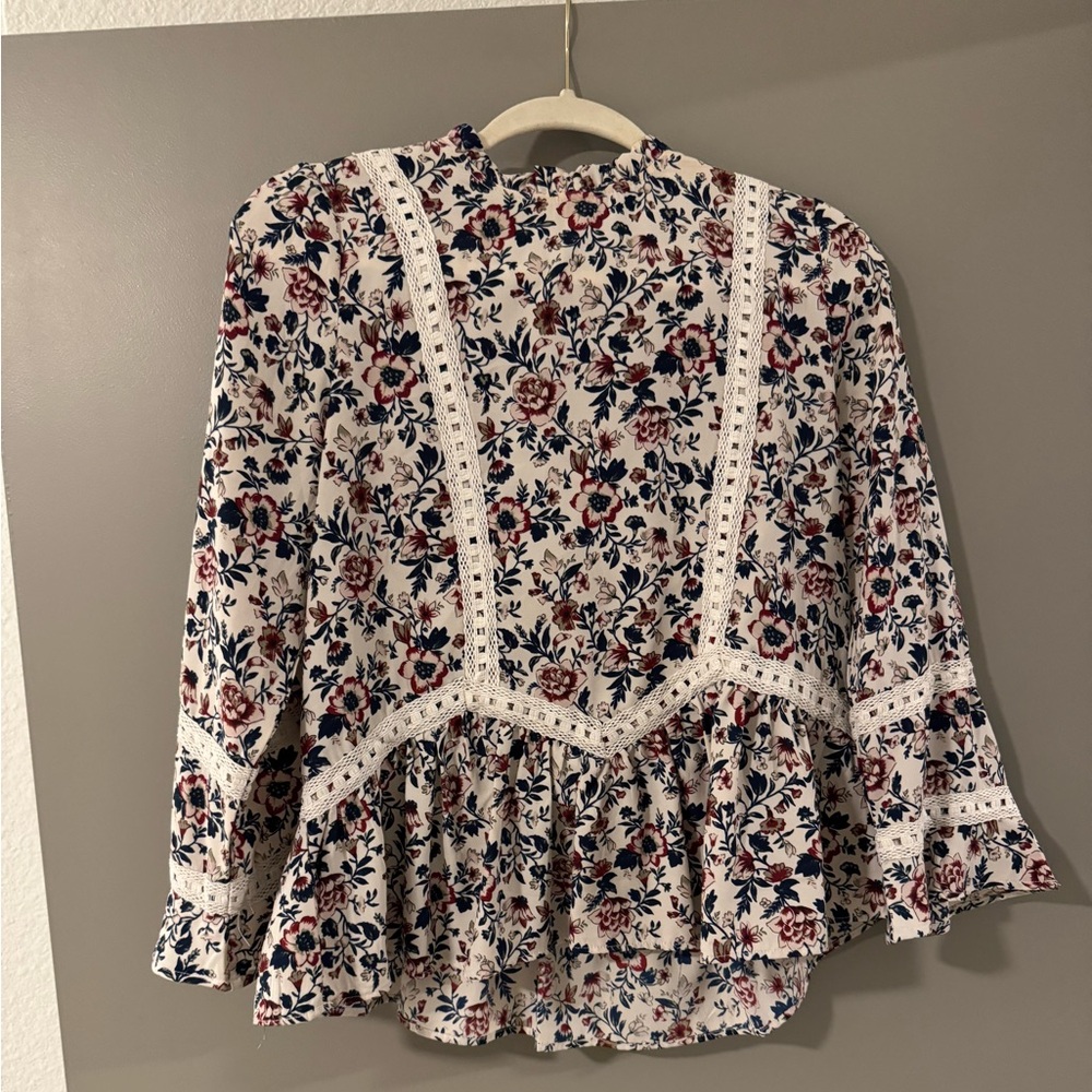 Skies are Blue Floral Blouse